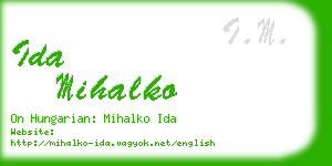 ida mihalko business card